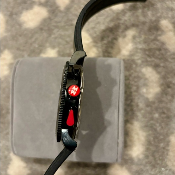 Michele Sportsail Chronograph Watch Black Blue Silicone Strap Unisex - Picture 7 of 10